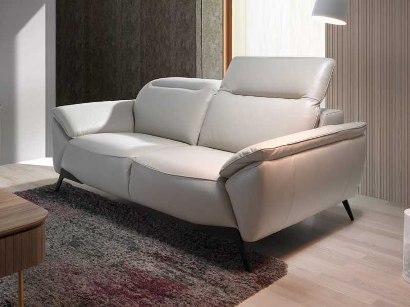 Modern design 2-seater sofa upholstered in genuine leather - PADUA 2