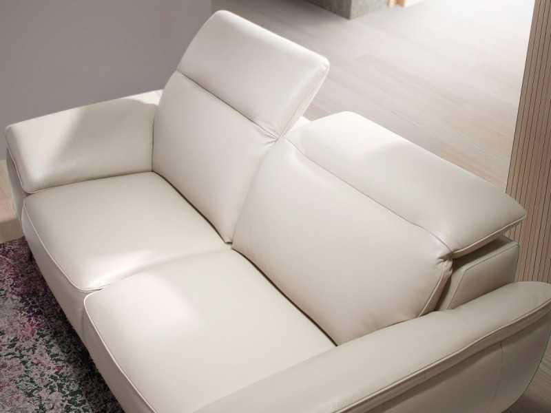 Modern design 2-seater sofa upholstered in genuine leather - PADUA 2