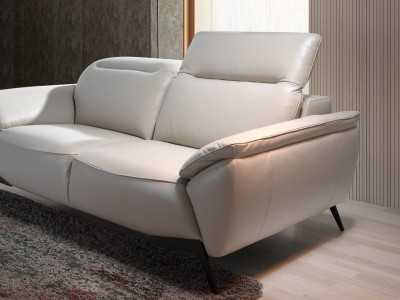 Canapé 2 places au design moderne, tapissé de cuir véritable - PADUA 2