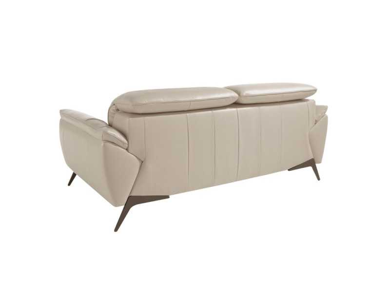 Canapé 2 places au design moderne, tapissé de cuir véritable - PADUA 2
