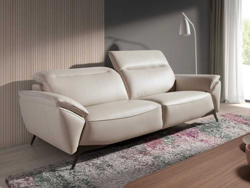Modern design 3-seater sofa upholstered in genuine leather - PADUA 3