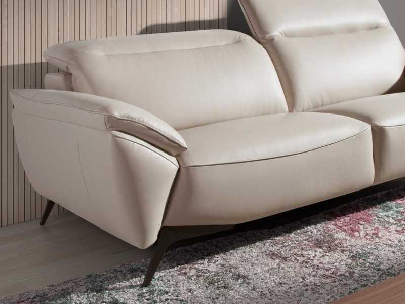Canapé 3 places au design moderne, tapissé de cuir véritable - PADUA 3