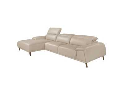Left chaise longue sofa upholstered in genuine leather - PADUA IZ Left chaise longue sofa upholstered in genuine leather - PADUA IZ