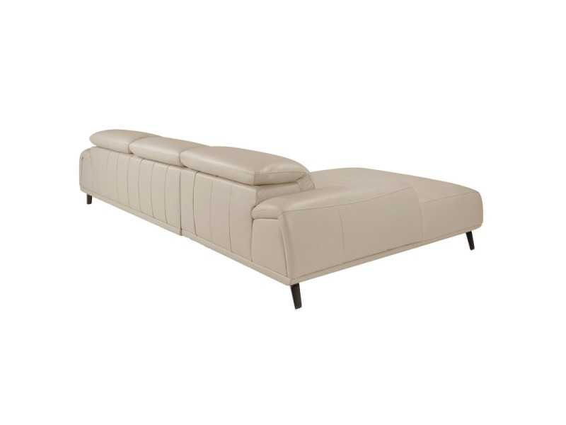Left chaise longue sofa upholstered in genuine leather - PADUA IZ