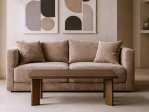 3-seater sofa upholstered in fabric - TAUPE 3