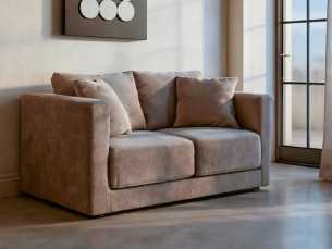 2-seater sofa upholstered in fabric - TAUPE 2