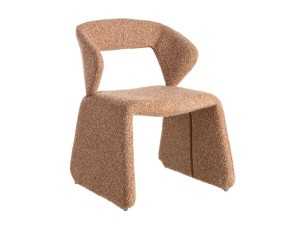 Silla de diseño nórdico tapizada en tela color salmón - ANDO SALMÓN 2