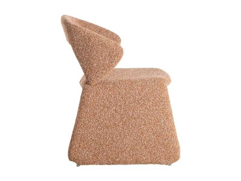 Nordic design chair upholstered in salmon-colored fabric - ANDO SALMÓN