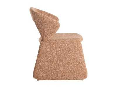 Nordic design chair upholstered in salmon-colored fabric - ANDO SALMÓN