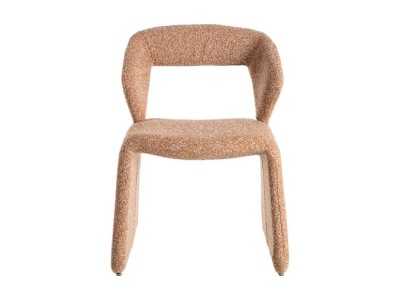 Silla de diseño nórdico tapizada en tela color salmón - ANDO SALMÓN