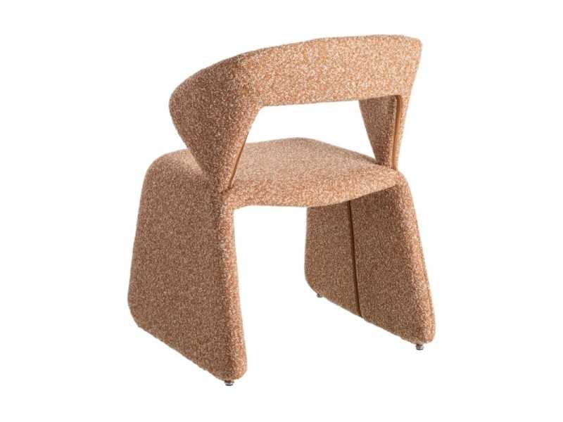 Nordic design chair upholstered in salmon-colored fabric - ANDO SALMÓN
