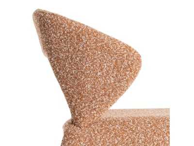 Silla de diseño nórdico tapizada en tela color salmón - ANDO SALMÓN