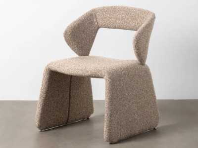 Silla de diseño nórdico tapizada en tela color beige - ANDO BEIGE