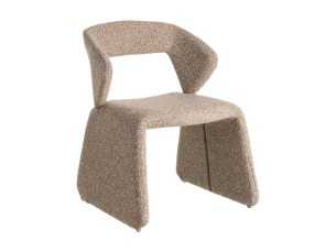 Chaise design nordique tapissée de tissu couleur beige - ANDO BEIGE 2