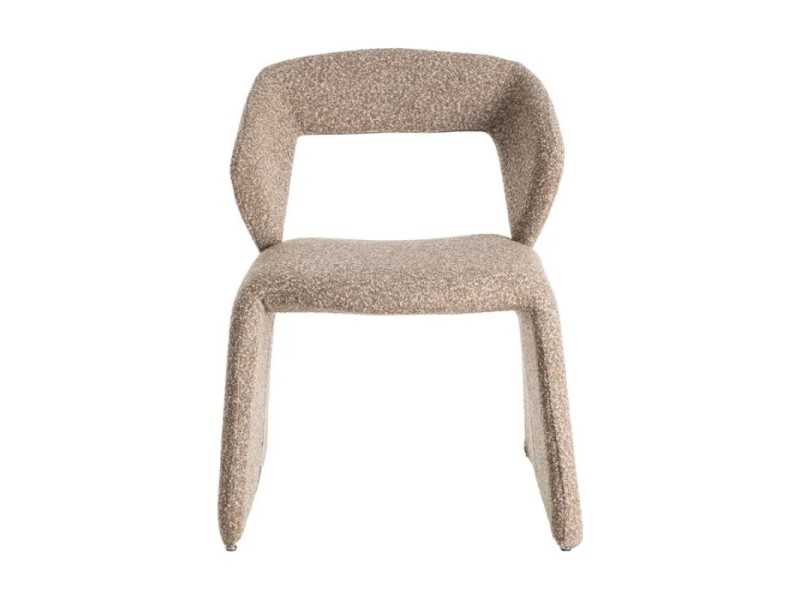 Nordic design chair upholstered in beige-colored fabric - ANDO BEIGE