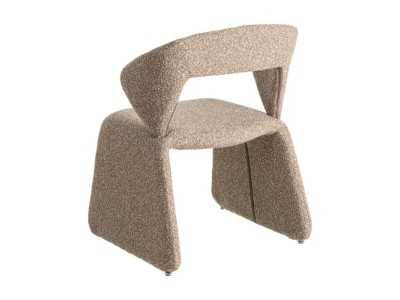 Nordic design chair upholstered in beige-colored fabric - ANDO BEIGE