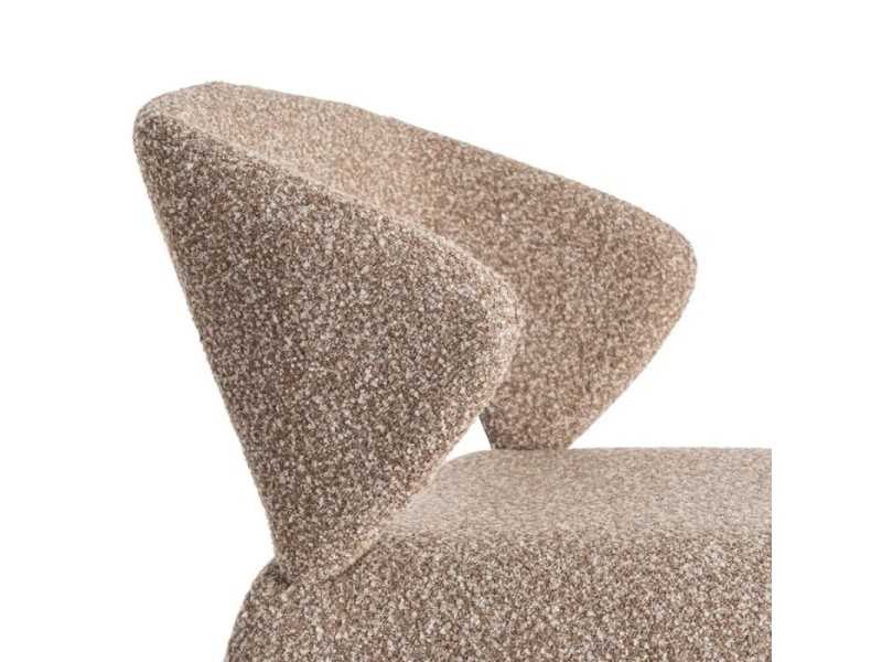 Nordic design chair upholstered in beige-colored fabric - ANDO BEIGE
