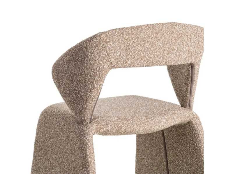 Chaise design nordique tapissée de tissu couleur beige - ANDO BEIGE