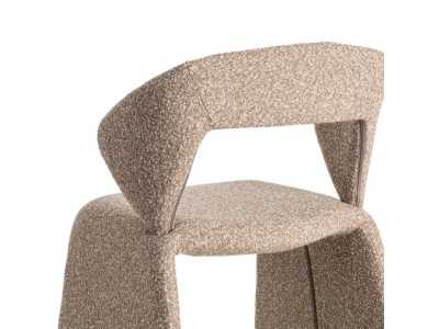 Nordic design chair upholstered in beige-colored fabric - ANDO BEIGE