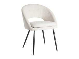 Fabric-upholstered designer chair with metal legs - ANA CREMA 2