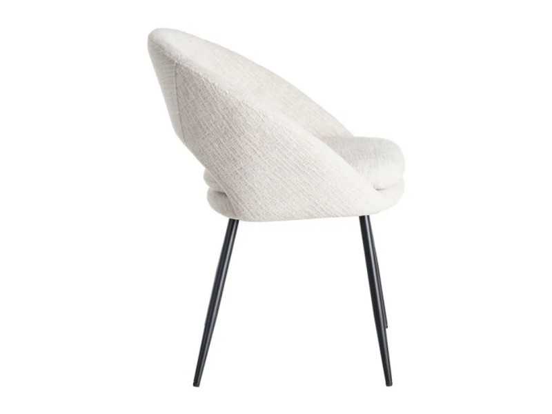 Fabric-upholstered designer chair with metal legs - ANA CREMA