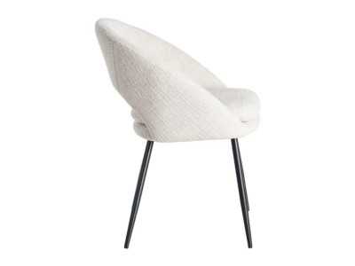Silla de diseño tapizada en tela con patas de metal - ANA CREMA