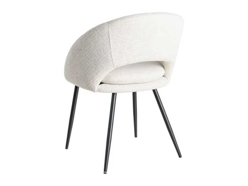 Chaise design en tissu avec pieds en métal - ANA CREMA