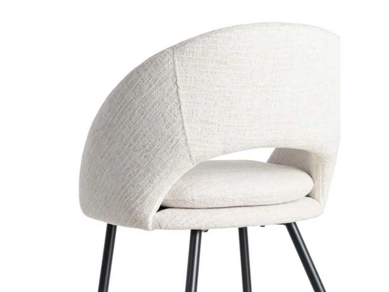 Fabric-upholstered designer chair with metal legs - ANA CREMA