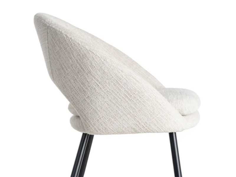 Fabric-upholstered designer chair with metal legs - ANA CREMA