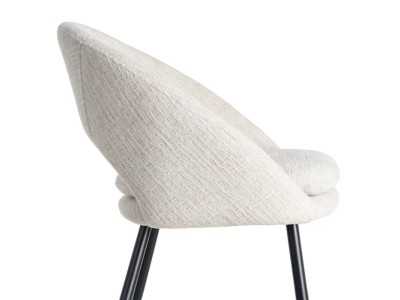 Fabric-upholstered designer chair with metal legs - ANA CREMA