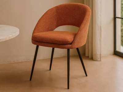 Fabric-upholstered designer chair with metal legs - ANA CALABAZA