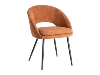 Fabric-upholstered designer chair with metal legs - ANA CALABAZA
