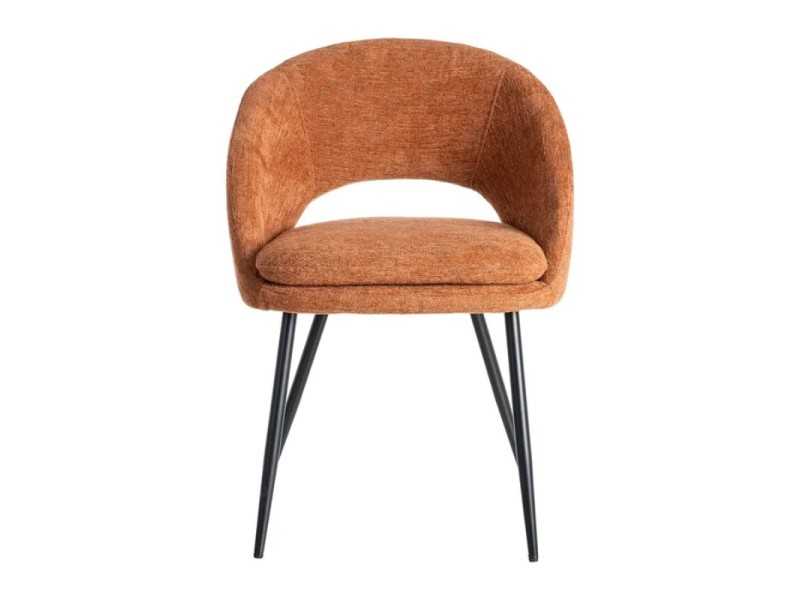 Silla de diseño tapizada en tela con patas de metal - ANA CALABAZA