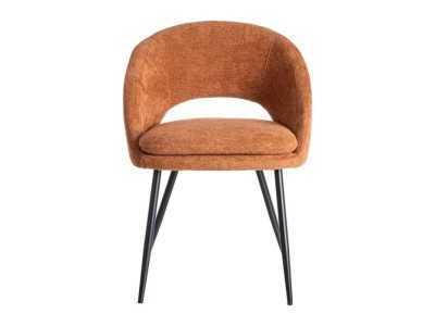 Fabric-upholstered designer chair with metal legs - ANA CALABAZA