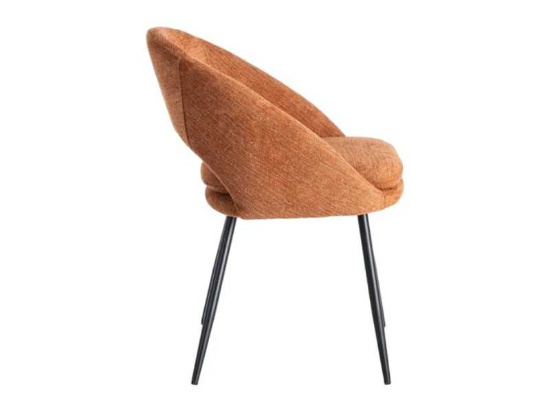Silla de diseño tapizada en tela con patas de metal - ANA CALABAZA