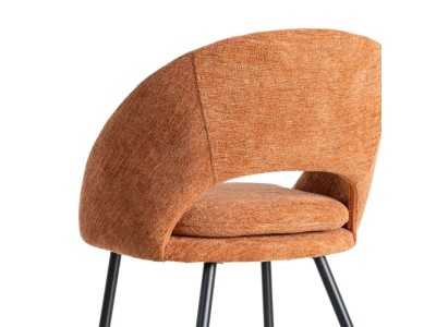 Fabric-upholstered designer chair with metal legs - ANA CALABAZA