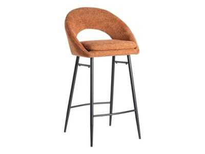 Fabric-upholstered designer stool with metal legs - ANA CALABAZA