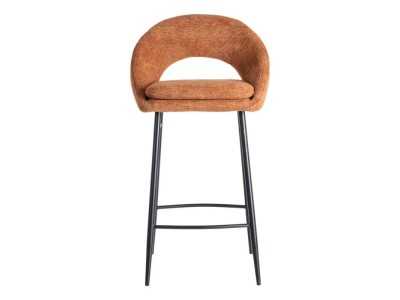 Fabric-upholstered designer stool with metal legs - ANA CALABAZA