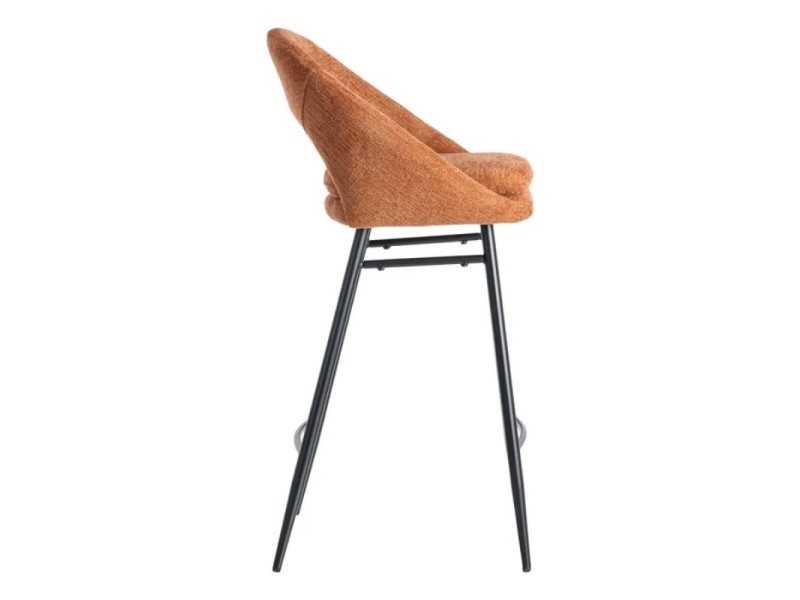Fabric-upholstered designer stool with metal legs - ANA CALABAZA