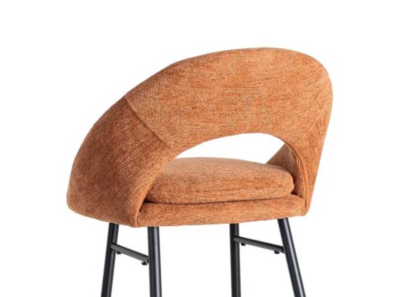 Fabric-upholstered designer stool with metal legs - ANA CALABAZA