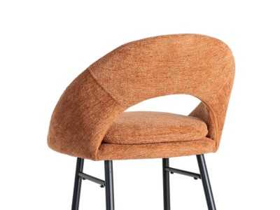 Fabric-upholstered designer stool with metal legs - ANA CALABAZA