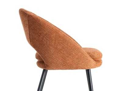 Fabric-upholstered designer stool with metal legs - ANA CALABAZA