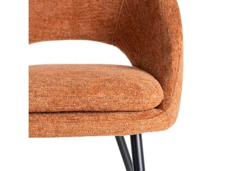 Fabric-upholstered designer stool with metal legs - ANA CALABAZA