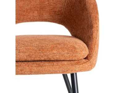 Fabric-upholstered designer stool with metal legs - ANA CALABAZA