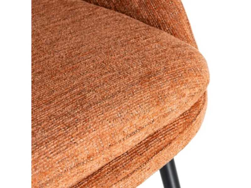Fabric-upholstered designer stool with metal legs - ANA CALABAZA