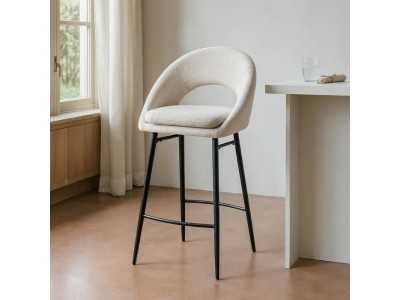 Tabouret design en tissu avec pieds en métal - ANA CREMA