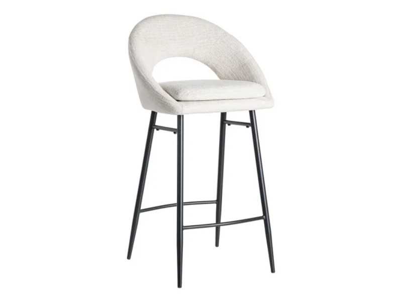 Tabouret design en tissu avec pieds en métal - ANA CREMA