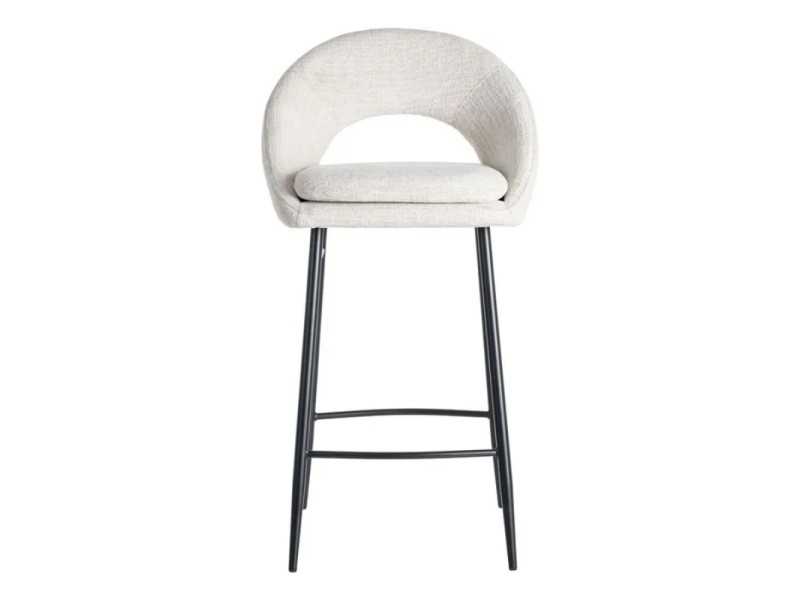 Tabouret design en tissu avec pieds en métal - ANA CREMA