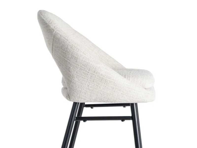 Tabouret design en tissu avec pieds en métal - ANA CREMA