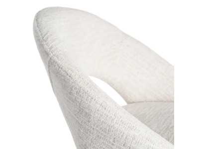 Fabric-upholstered designer stool with metal legs - ANA CREMA